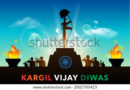 kargil vijay diwas. People remembring victory, martyrs day of indian army soldiers