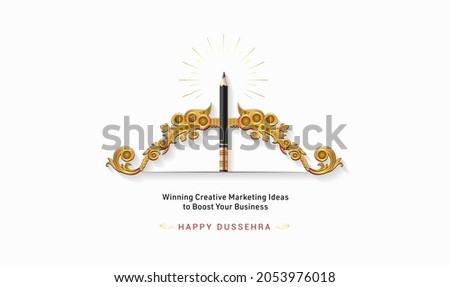 Dussehra Vijayadashami festival creative concept with typography