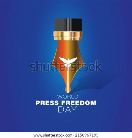 world press freedom day creative with wrighting pen. Freedom of media education and Journalism background.