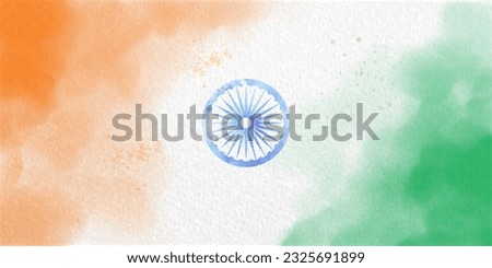 Indian flag background. Independence day of India Tricolor flag, website banner, poster, greeting card and template design. Foto stock © 
