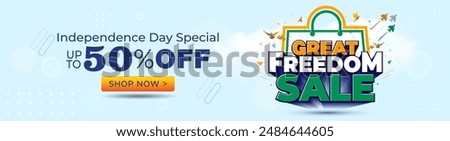 Freedom sale banner for India independence day.