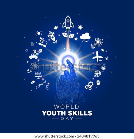 World youth skills day. Modern development for the future of work concept.