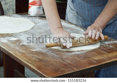 Hand making pasta