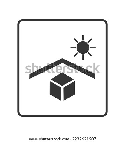 Keep away from heat or direct sunlight Icon.  Concept of ecology and packaging.