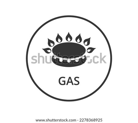 Gas stove burner icon in a circle. Vector illustration.
