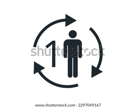 Single Patient and Multiple Use Symbol. Vector Illustration.
