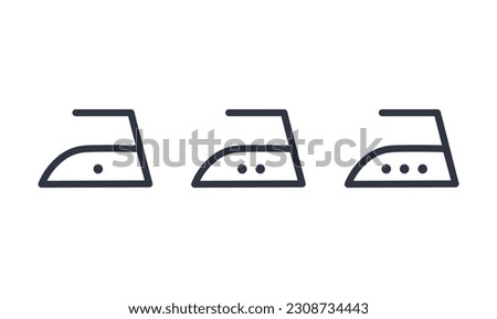 Set of Low, Medium and High Temperature Iron Icons. 
