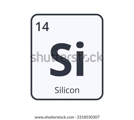Silicon Chemical Element Graphic for Science Designs.
