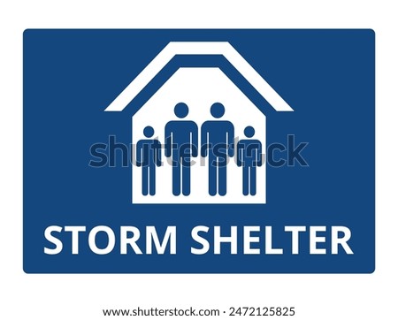 Storm shelter symbol. Concept of safety signs.
