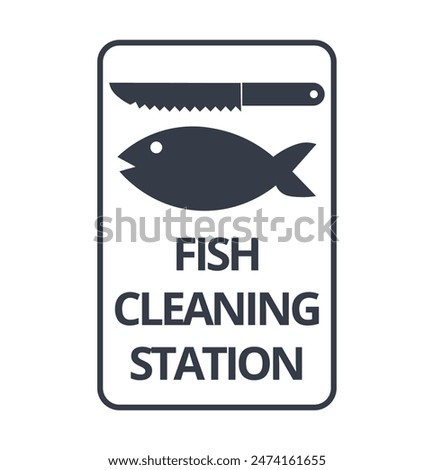 Isolated fish cleaning station sign
