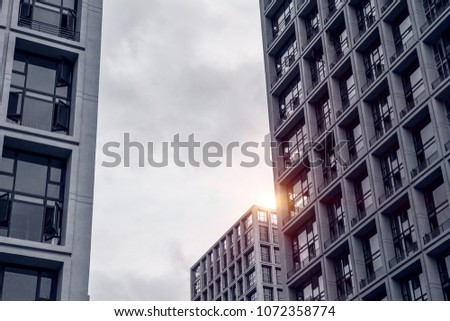 Image, Stock Photo High-rise building completely scaffolded