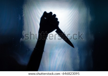 blur silhouette of knife in horror scene Stock fotó © 
