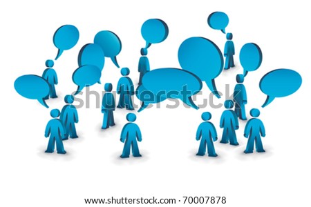 a group of people with speech bubbles above them