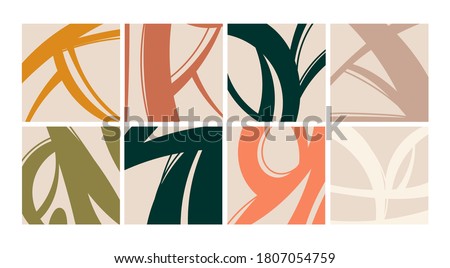 Trendy Backgrounds, Patterns. Various Doodle Shapes and Objects. Freehand Lines, curves. Brush stroke style. Hand drawn abstract Vector set. All elements are isolated. Pastel colors