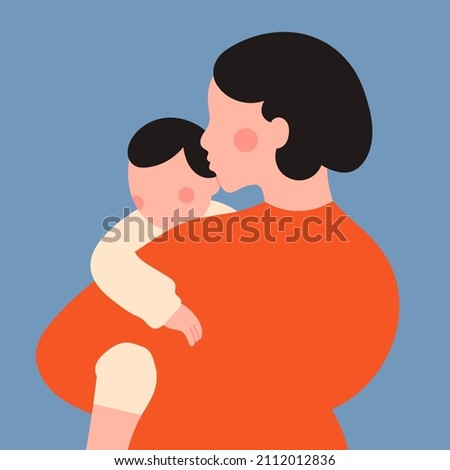 Similar – Image, Stock Photo Mother holding daughter