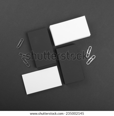 identity design, corporate templates, company style, black and white business cards on a black background