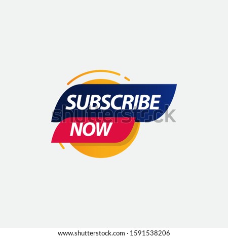 Subscribe Now Label Logo Vector Template Design Illustration