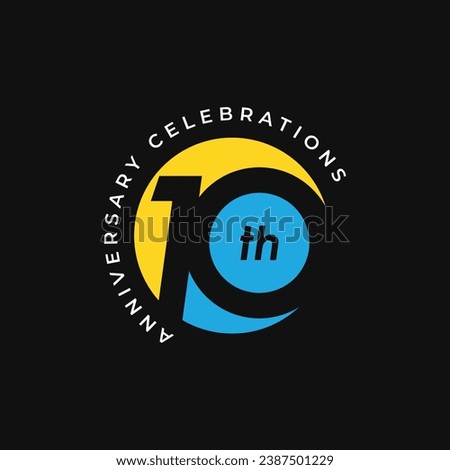 10 th Anniversary Celebration Vector Template Design Illustration