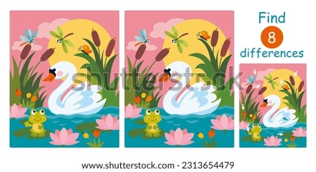 Similar – Image, Stock Photo Swan in water in ICM technique