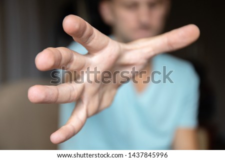 Similar – Image, Stock Photo Hand reaches forward to light from first person perspective