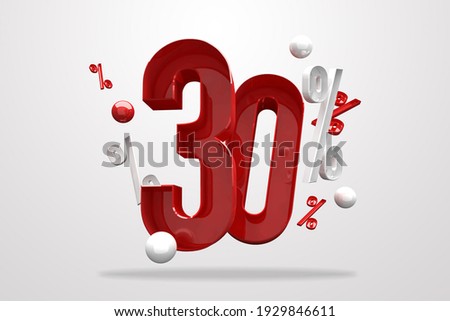 Discount 30% percent sign 3d number red. Special Offer 30% Discount Tag, Sale Up to 30 Percent Off, big offer, Sale, Special Offer Label, Sticker, Tag, Banner, Advertising, number 30
