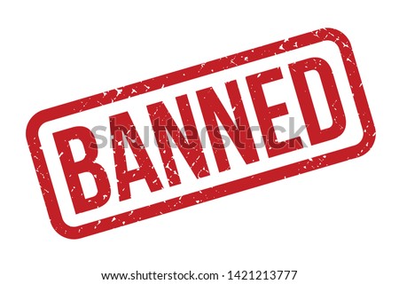 Banned rubber stamp. Red Banned rubber grunge stamp vector illustration - Vector Сток-фото © 