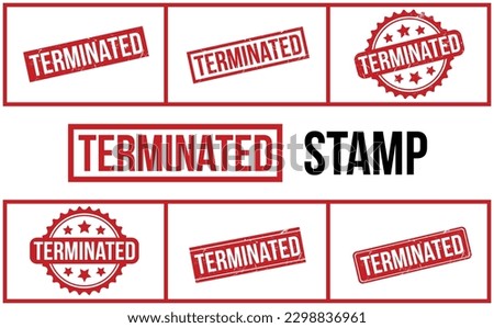 Terminated Rubber Stamp Set Vector