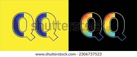 Initial letter QQ logo Icon vector design template. Premium luxurious logotype for corporate business identity