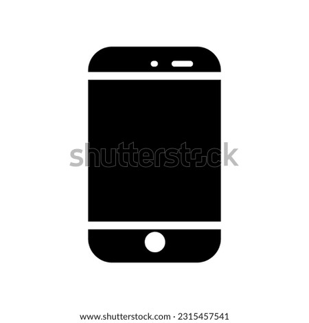Mobile Phone Fill Icon Symbol Vector. Black Glyph Mobile Phone Icon