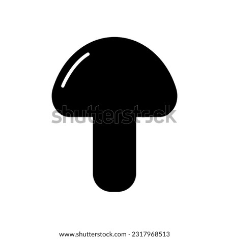 Mushroom Fill Icon Symbol Vector. Black Glyph Mushroom Icon