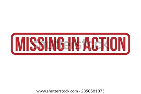 Red Missing In Action Rubber Stamp Seal Vector