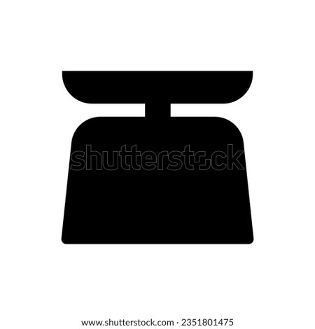 Weighing Scale Fill Icon Symbol Vector. Black Glyph Weighing Scale Icon
