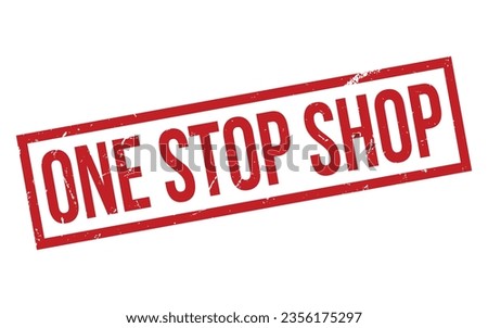 Red One Stop Shop Rubber Stamp Seal Vector
