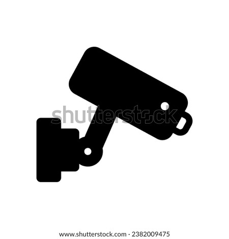 Security Camera Icon. Glyph Style Security Camera Fill Icon Vector Illustration