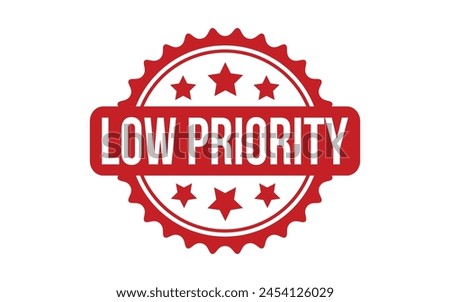 Low Priority rubber grunge stamp seal vector