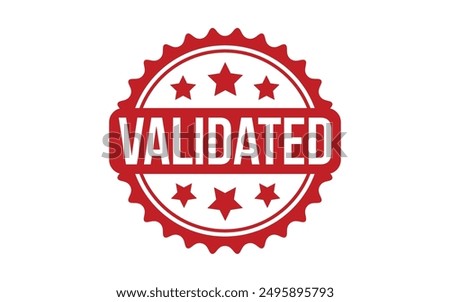 Validated Stamp. Red Validated Rubber grunge Stamp