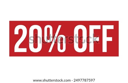 20% Off Rubber Stamp. Red 20% Off Rubber Grunge Stamp Seal Vector Illustration - Vector