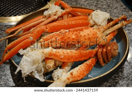 Similar – Image, Stock Photo Boiled king crab legs