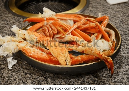 Similar – Image, Stock Photo Boiled king crab legs