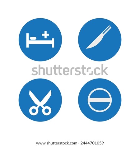 Doctor profile rounded icon design set