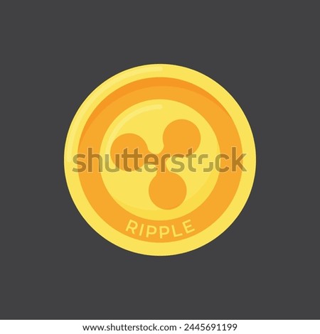 Ripple XRP coin gold icon design