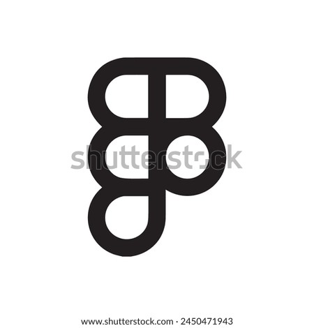 Figma logo icon black line design