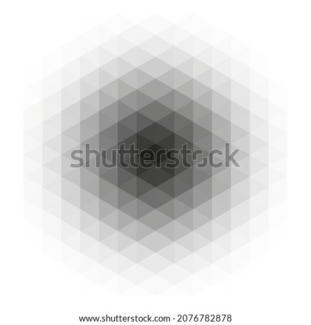 Vector geometric halftone background. Abstract low poly logo design. Monokchrome kaleidoscope pattern. 