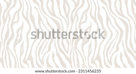 Tiger white beige seamless pattern. Vector animal skin print. Fashion stylish organic texture. 