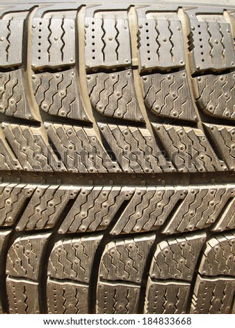 Closeup pattern of old tire texture