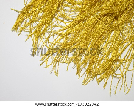 Gold cloth white background.