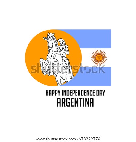 Independence of Argentina with General José de San Martín vector design