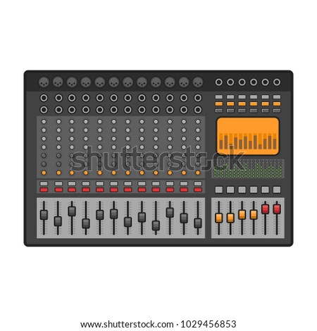 Studio Sound Mixer. Music Equalizer Console. Vector stock illustration