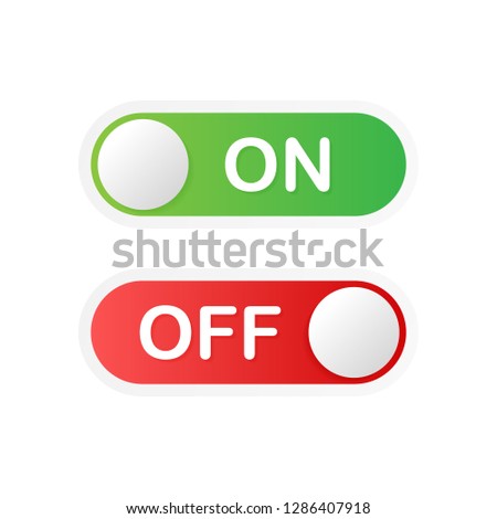 Flat icon On and Off Toggle switch button vector format. Vector stock illustration.