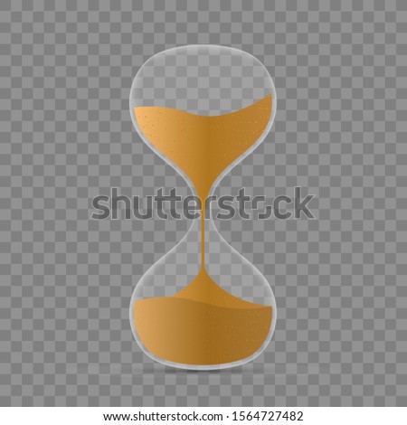 hourglass. Highly detailed. Antique clock with sand inside. Vector illustration